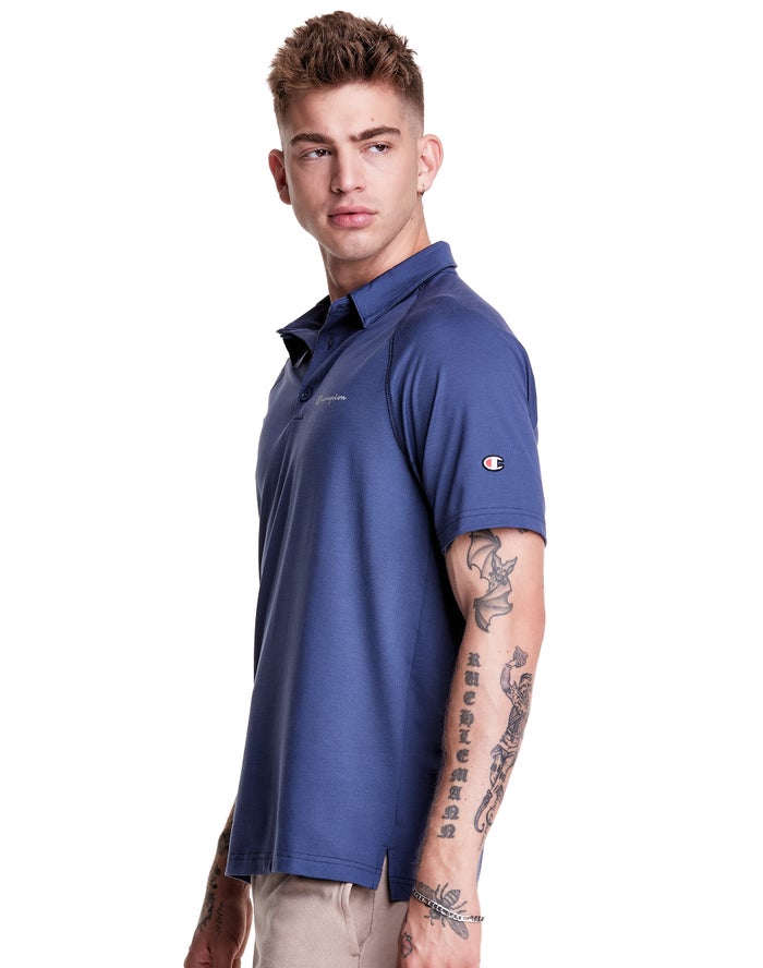 Champion Sport Polo Erkek Tişört Mavi ( QHJUDG475 )